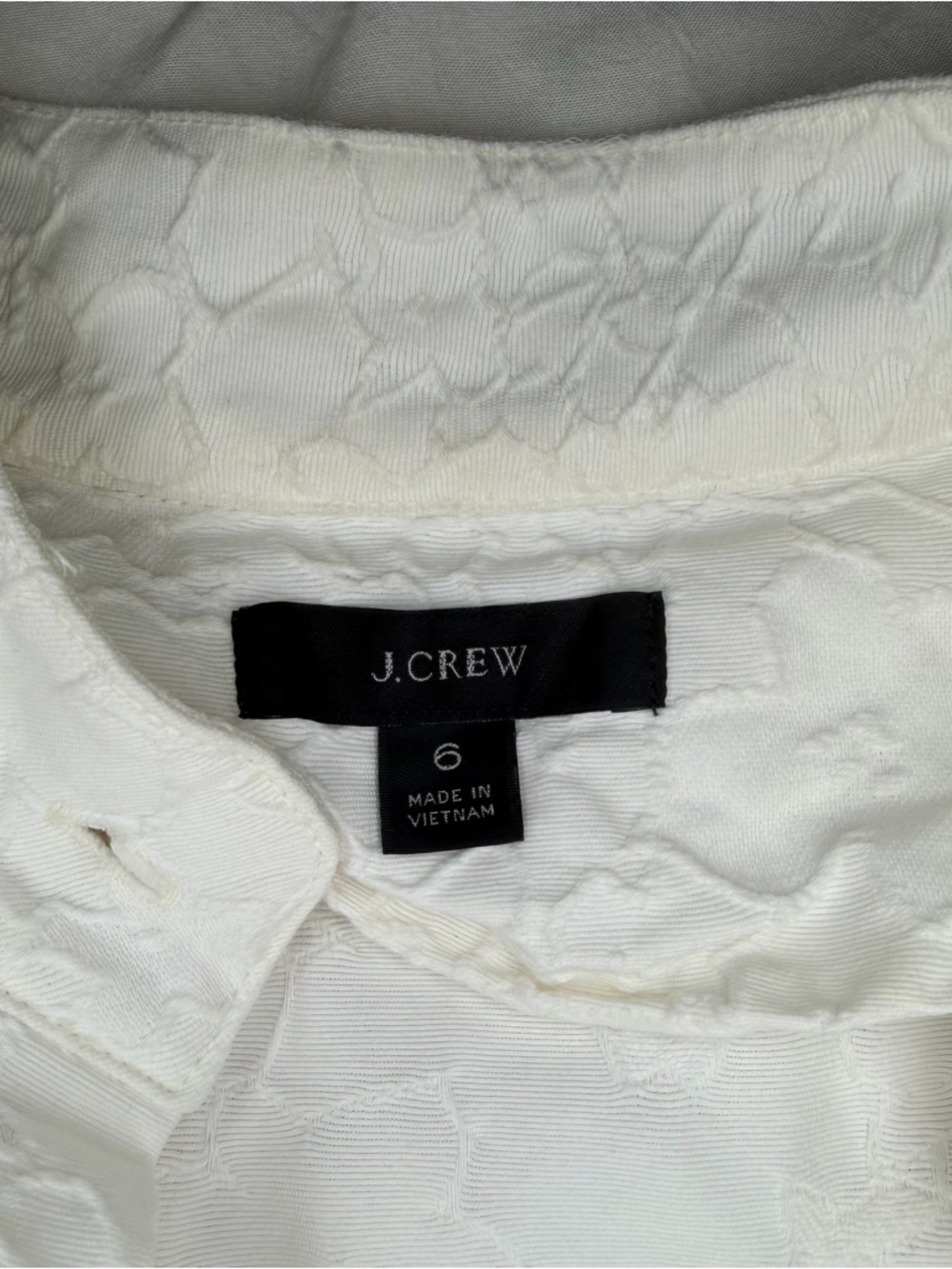 J Crew Embroidered Floral Long Sleeve Tie Waist Cream Utility Romper Women Sz 6 - Picture 7 of 12